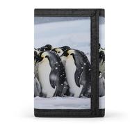 FodPand Tri-Fold Wallet with 8 Card Slots & Money Clip - Dragon Pattern Slim Compact Wallet for Men & Women, Emperor Penguin Huddle, One Size, Modern
