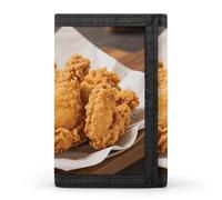 FodPand Tri-Fold Wallet with 8 Card Slots & Money Clip - Fall Pumpkin Ethic Boho Floral Slim Compact Wallet for Men & Women, Fried Chicken, One Size, Modern