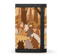 FodPand Tri-Fold Wallet with 8 Card Slots & Money Clip - Flame Spirit Totem Slim Compact Wallet for Men & Women, Forest Animals, One Size, Modern