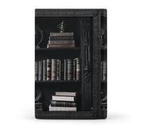 FodPand Tri-Fold Wallet with 8 Card Slots & Money Clip - Gold Exquisite Dragonfly Slim Compact Wallet for Men & Women, Goth Bookshelf, One Size, Modern
