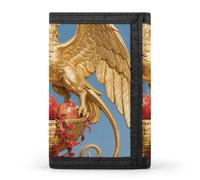 FodPand Tri-Fold Wallet with 8 Card Slots & Money Clip - Graffiti Peace Dove Slim Compact Wallet for Men & Women, Griffin Fruit Guard, One Size, Modern
