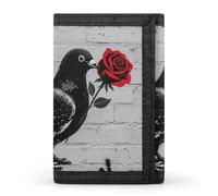 FodPand Tri-Fold Wallet with 8 Card Slots & Money Clip - Graffiti Peace Dove Slim Compact Wallet for Men & Women, Graffiti Peace Dove, One Size, Modern