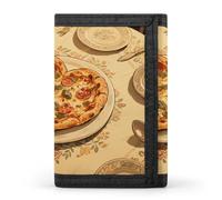FodPand Tri-Fold Wallet with 8 Card Slots & Money Clip - Hippie Tiger Slim Compact Wallet for Men & Women, Heart Shaped Pizza, One Size, Modern