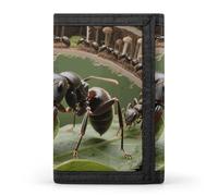FodPand Tri-Fold Wallet with 8 Card Slots & Money Clip - Lava Lake Slim Compact Wallet for Men & Women, Leafcutter Ant Line, One Size, Modern