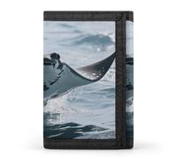 FodPand Tri-Fold Wallet with 8 Card Slots & Money Clip - Lava Lake Slim Compact Wallet for Men & Women, Manta Ray, One Size, Modern
