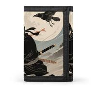 FodPand Tri-Fold Wallet with 8 Card Slots & Money Clip - Misty Forest Dawn Slim Compact Wallet for Men & Women, Ninja Shuriken Throw, One Size, Modern