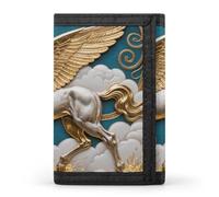 FodPand Tri-Fold Wallet with 8 Card Slots & Money Clip - Octopus Slim Compact Wallet for Men & Women, Pegasus Cloud Flight, One Size, Modern