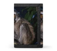 FodPand Tri-Fold Wallet with 8 Card Slots & Money Clip - Peking Opera Masks Slim Compact Wallet for Men & Women, Peruvian Night Monkey, One Size, Modern