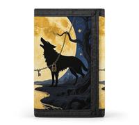 FodPand Tri-Fold Wallet with 8 Card Slots & Money Clip - Skull Slim Compact Wallet for Men & Women, Tarot Card The Moon, One Size, Modern