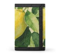 FodPand Tri-Fold Wallet with 8 Card Slots & Money Clip - Squirrel Wearing A Wizard Hat Slim Compact Wallet for Men & Women, Watercolor Lemon Fruit, One Size, Modern