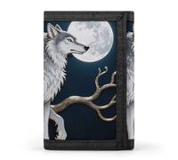 FodPand Tri-Fold Wallet with 8 Card Slots & Money Clip - Vintage Record Cover Slim Compact Wallet for Men & Women, Werewolf Moon Stand, One Size, Modern