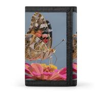 FodPand Tri-Fold Wallet with 8 Card Slots & Photo Window, Compact 3.3x5in Thin Wallet for Men & Women, Colorful Butterfly Purse for Travel & Work