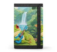 FodPand Tri-Fold Wallet with 8 Card Slots & Photo Window, Compact 3.3x5in Thin Wallet for Men & Women, Cute Frog Purse for Travel & Work