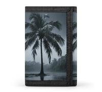 FodPand Tri-Fold Wallet with 8 Card Slots & Photo Window, Compact 3.3x5in Thin Wallet for Men & Women, Plam Tree Purse for Travel & Work