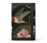 FodPand Tri-Fold Wallet with 8 Card Slots & Photo Window, Compact 3.3x5in Thin Wallet for Men & Women, Spring Hummingbirds Purse for Travel & Work