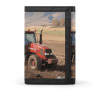 FodPand Tri-Fold Wallet with 8 Card Slots & Photo Window, Compact 3.3x5in Thin Wallet for Men & Women, Tractor Purse for Travel & Work
