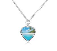 FodPand Tropical Fish Beach Pet Memorial Necklace for Ashes Waterproof Cremation Jewelry for Men Women Adjustable Pet Urn Pendant with Filling Kit Keepsake Gift for Loss of Dog Cat