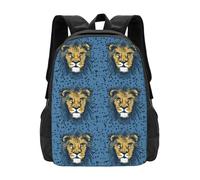 FodPand Tropical floral Travel Backpack for Women Men 15.6 inch Laptop Backpack Waterproof Work Business Daypack, Lion Lions Head Lion Kids Blue, One Size, Travel Backpacks