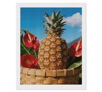 FodPand Tropical Pineapple 5D Diamond Painting Kits for Adults Beginners Full Drill Square Diamond Dots Pictures Gem Art Supplies for Home Wall Room Decoration DIY Craft Set Gift 16X20