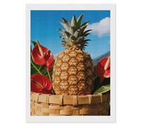 FodPand Tropical Pineapple 5D Diamond Painting Kits for Adults Beginners Full Drill Square Diamond Dots Pictures Gem Art Supplies for Home Wall Room Decoration DIY Craft Set Gift 12X16