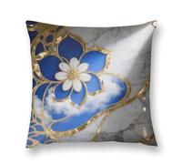 FodPand Turquoise Blue Gold Marble Throw Pillow Covers 12 "x12 Decorative Plush Pillowcase with Hidden Zipper Double-Sided Boho Farmhouse Cushion Case for Sofa Bed Chair, Holiday Decor, Home Gift