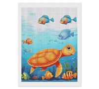 FodPand Turtle and Fish Diamond Painting Kits for Adults Beginners 5D Square Drill Diamond Art Kits with DIY Tools Gem Art Crafts for Home Wall Decor Living Room Bedroom Office Decoration 12x16