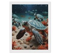 FodPand Turtle Starfish Diamond Painting Kits for Adults Beginners 5D Square Drill Diamond Art Kits with DIY Tools Gem Art Crafts for Home Wall Decor Living Room Bedroom Office Decoration 16x20