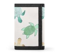 FodPand Turtle Write Wallet,Portable Three Folds Wallet Sturdy With Hanging Buckle Zipper Wallets for Man Woman