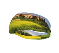 FodPand Tuscany Spring Sports Headbands for Men Women Moisture Wicking Athletic Sweatband Wide Elastic Hair Bands Non-Slip Head Bands for Fashion, Washing Face, Workouts, Yoga, Daily Use