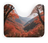 FodPand U-Shaped Bath Mat Autumn Red Leaf Valley Washable U Shaped Toilet Rug Absorption Bath Rugs Soft Thick Bathroom Mat Non-Slip Toilet Mats for Bathroom 40 * 50cm