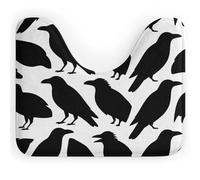 FodPand U-Shaped Bath Mat Black Crow Silhouette Washable U Shaped Toilet Rug Absorption Bath Rugs Soft Thick Bathroom Mat Non-Slip Toilet Mats for Bathroom 40 * 50cm