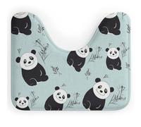 FodPand U-Shaped Bath Mat Cartoon Panda Bear Washable U Shaped Toilet Rug Absorption Bath Rugs Soft Thick Bathroom Mat Non-Slip Toilet Mats for Bathroom 40 * 50cm