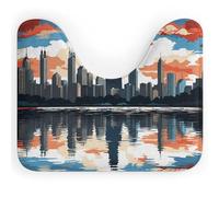 FodPand U-Shaped Bath Mat Chicago Skyline Washable U Shaped Toilet Rug Absorption Bath Rugs Soft Thick Bathroom Mat Non-Slip Toilet Mats for Bathroom 40 * 50cm