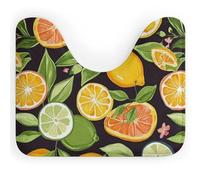FodPand U-Shaped Bath Mat Citrus Fruit Pattern Washable U Shaped Toilet Rug Absorption Bath Rugs Soft Thick Bathroom Mat Non-Slip Toilet Mats for Bathroom 40 * 50cm
