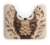 FodPand U-Shaped Bath Mat Coffee Bean Owl Print Washable U Shaped Toilet Rug Absorption Bath Rugs Soft Thick Bathroom Mat Non-Slip Toilet Mats for Bathroom 40 * 50cm