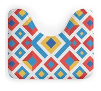 FodPand U-Shaped Bath Mat Geometric Diamond Pattern Washable U Shaped Toilet Rug Absorption Bath Rugs Soft Thick Bathroom Mat Non-Slip Toilet Mats for Bathroom 40 * 50cm