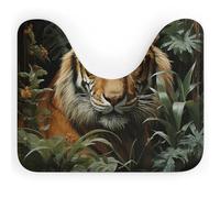 FodPand U-Shaped Bath Mat Jungle Tiger Washable U Shaped Toilet Rug Absorption Bath Rugs Soft Thick Bathroom Mat Non-Slip Toilet Mats for Bathroom 40 * 50cm
