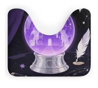 FodPand U-Shaped Bath Mat Magic Crystal Ball Washable U Shaped Toilet Rug Absorption Bath Rugs Soft Thick Bathroom Mat Non-Slip Toilet Mats for Bathroom 40 * 50cm