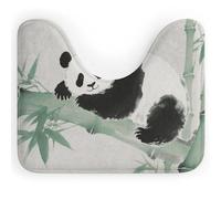 FodPand U-Shaped Bath Mat Panda Bamboo Washable U Shaped Toilet Rug Absorption Bath Rugs Soft Thick Bathroom Mat Non-Slip Toilet Mats for Bathroom 40 * 50cm