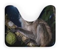 FodPand U-Shaped Bath Mat Peruvian Night Monkey Washable U Shaped Toilet Rug Absorption Bath Rugs Soft Thick Bathroom Mat Non-Slip Toilet Mats for Bathroom 40 * 50cm