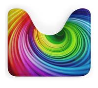FodPand U-Shaped Bath Mat Rainbow Spiral Washable U Shaped Toilet Rug Absorption Bath Rugs Soft Thick Bathroom Mat Non-Slip Toilet Mats for Bathroom 40 * 50cm