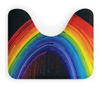 FodPand U-Shaped Bath Mat Rainbow Washable U Shaped Toilet Rug Absorption Bath Rugs Soft Thick Bathroom Mat Non-Slip Toilet Mats for Bathroom 40 * 50cm