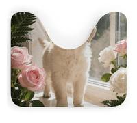 FodPand U-Shaped Bath Mat Sunny Windowsill Dog Washable U Shaped Toilet Rug Absorption Bath Rugs Soft Thick Bathroom Mat Non-Slip Toilet Mats for Bathroom 40 * 50cm
