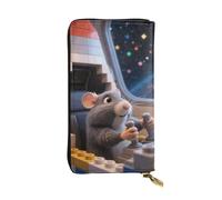 FodPand Ultra Slim PU Leather Wallet for Women Men, Zipper Credit Card Holder Long Purse Clutch American Flag Tractor Handbag, 3D Cute Guinea Pig, One Size, Classic