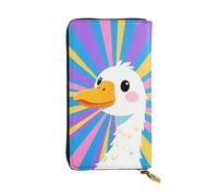 FodPand Ultra Slim PU Leather Wallet for Women Men, Zipper Credit Card Holder Long Purse Clutch Evil Eye Handbag, Cute Goose, One Size, Classic