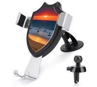 FodPand Universal Car Phone Holder Cradle 360° Rotation Auto Mount Stand Suction Cup Cell Beach Red Sunset Phone Mount for Dashboard Windshield Air Vent Compatible with All Smartphones