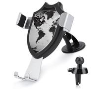 FodPand Universal Car Phone Holder Cradle 360° Rotation Auto Mount Stand Suction Cup Cell Black and White World Map Phone Mount for Dashboard Windshield Air Vent Compatible with All Smartphones