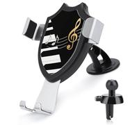 FodPand Universal Car Phone Holder Cradle 360° Rotation Auto Mount Stand Suction Cup Cell Black White Music Phone Mount for Dashboard Windshield Air Vent Compatible with All Smartphones