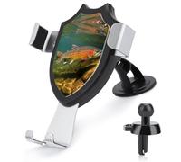 FodPand Universal Car Phone Holder Cradle 360° Rotation Auto Mount Stand Suction Cup Cell Brook Trout Fly Fishing Phone Mount for Dashboard Windshield Air Vent Compatible with All Smartphones