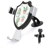 FodPand Universal Car Phone Holder Cradle 360° Rotation Auto Mount Stand Suction Cup Cell Cacti and Succulents Phone Mount for Dashboard Windshield Air Vent Compatible with All Smartphones